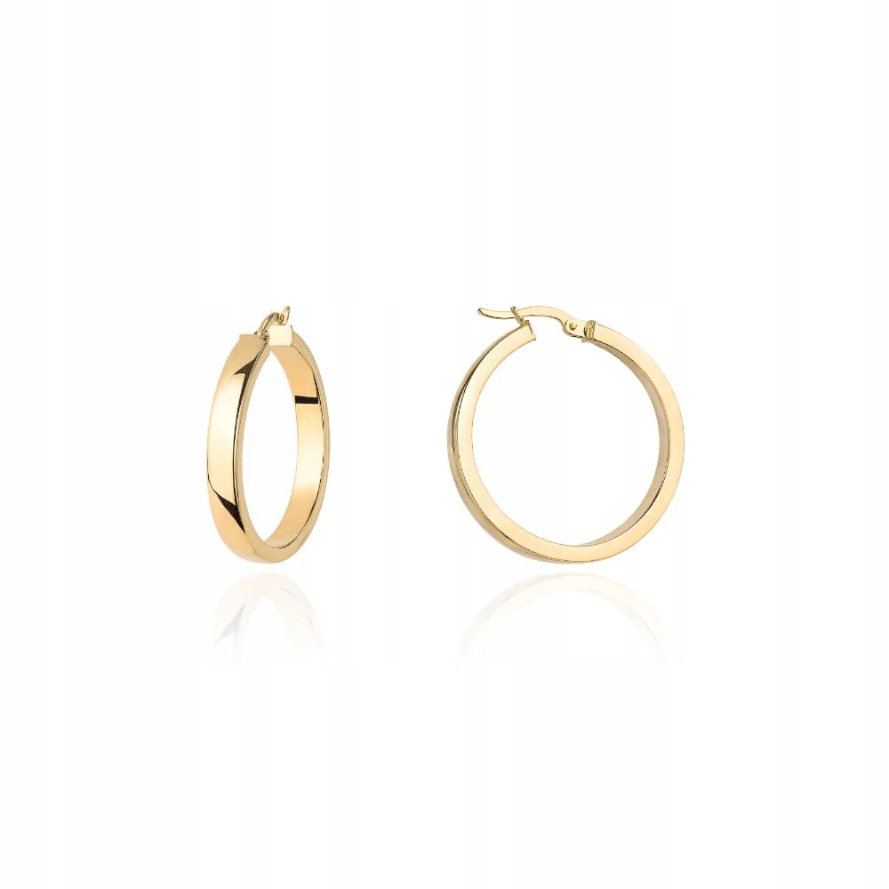 Náušnice zlaté kroužky 585 14k klasické široké lesklé modely na kreolu