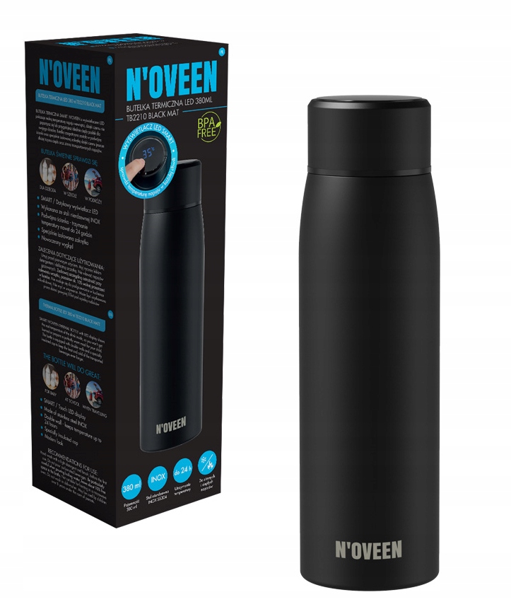 

Butelka Termiczna TB2210 Czarna 380 ML Noveen