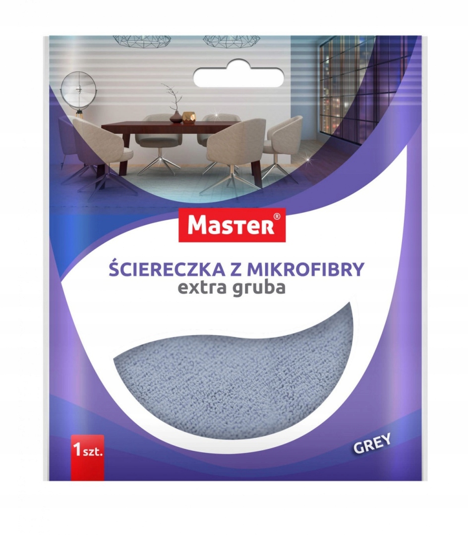 

Ścierka z mikrofibry szara 40x40 Extra Gruba