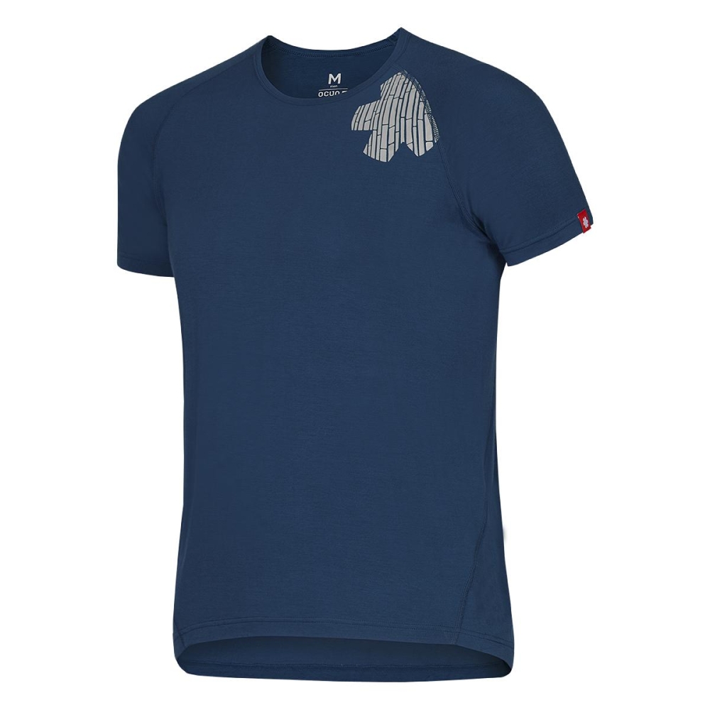 Pánské tričko Ocún Bamboo T Blossom Men blue opal|XL
