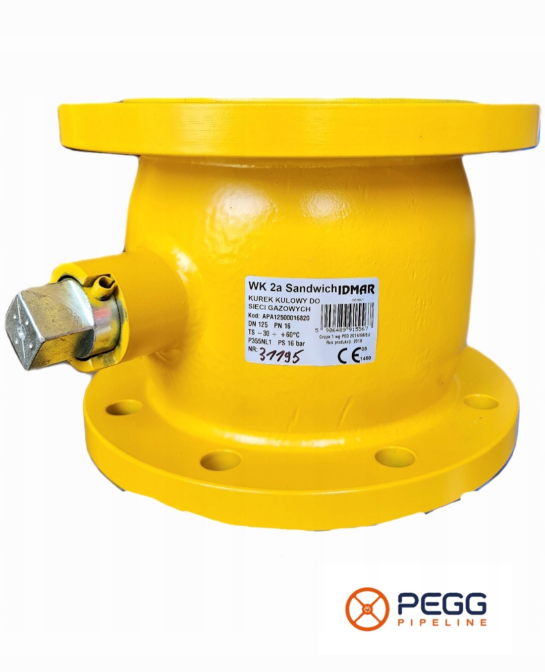 Prírubový ventil na plyn DN125 WK2a Sandwich