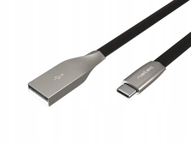 Kabel Usb 2.0 Type-C(M) Am 1m czarny metal Natec prati
