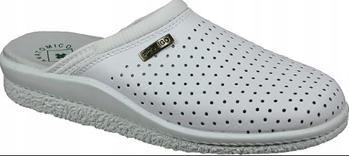 Anatomico Klapki Skórzane Medyczne Białe 37 Jih