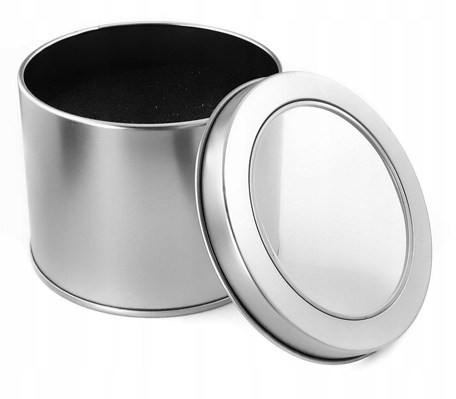 PUDEŁKO METALOWE PUSZKA PREZENT NA ZEGAREK Model EKO SKÓRA