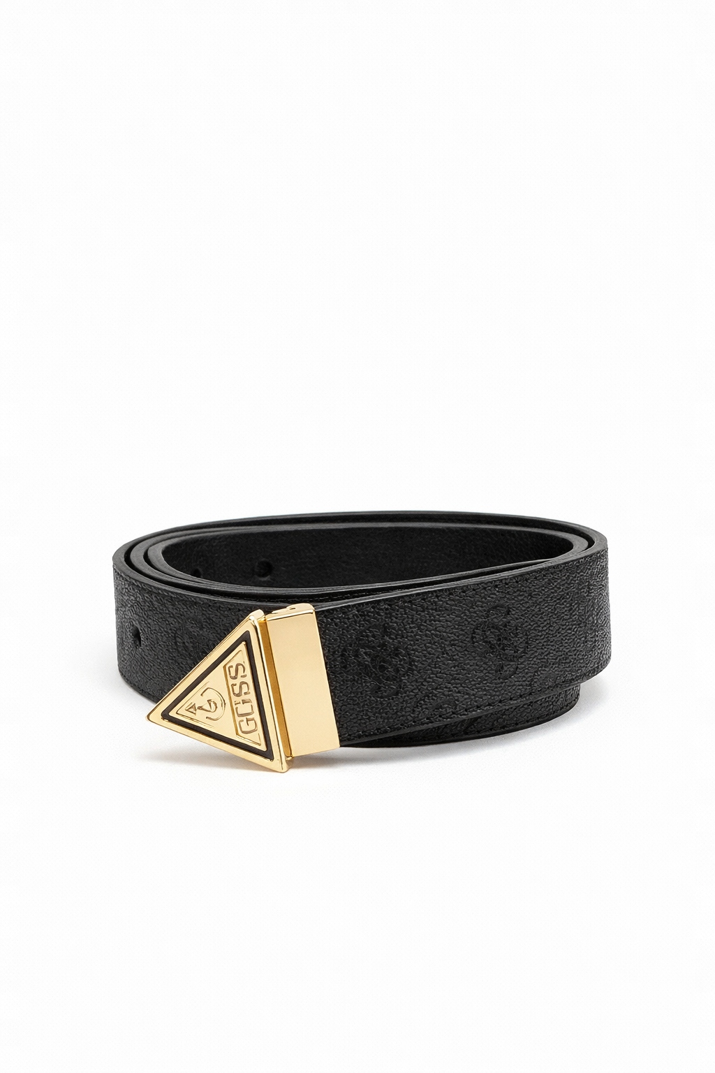 Guess Černý Pásek S Monogramem A Zlatou Klasickou Sponou Xs I4D