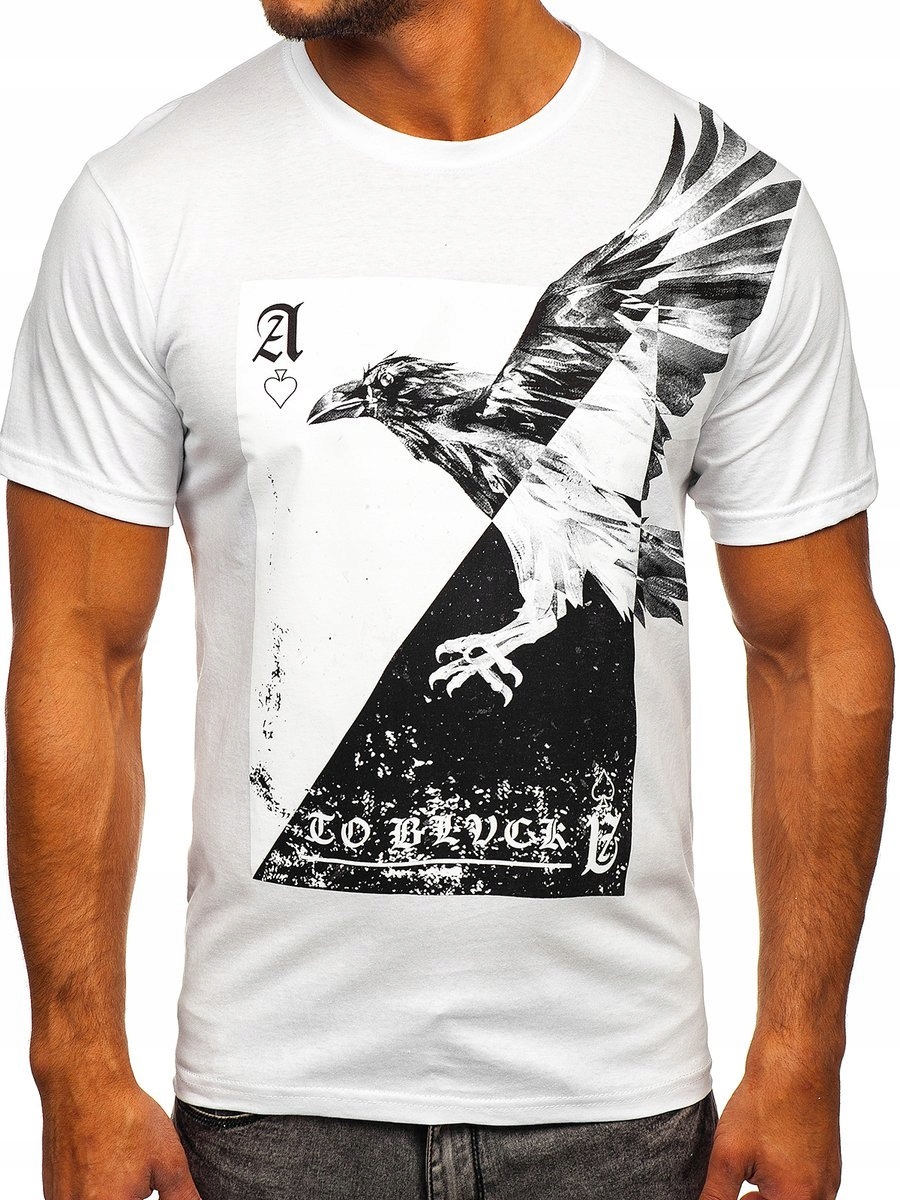 

T-shirt Męski Koszulka Biała 142171 Rozmiar_m