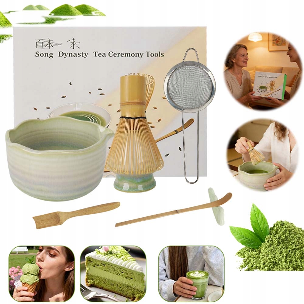 Zestaw Prezentowy Do Herbaty Matcha Tradycyjne Parzenie Matchy 7 Sztuk