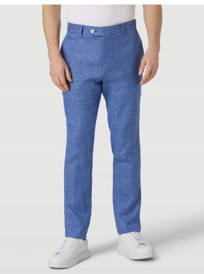 Kalhoty v regular fit střihu s melírovaným efektem model Genius modrý vel. 46