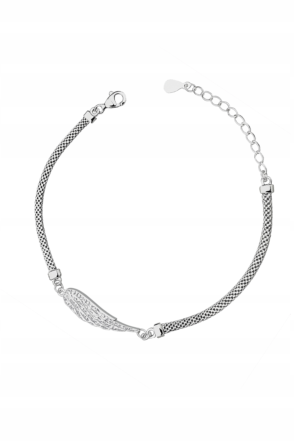 Stříbrný náramek Bismarck s křídlem a zirkony