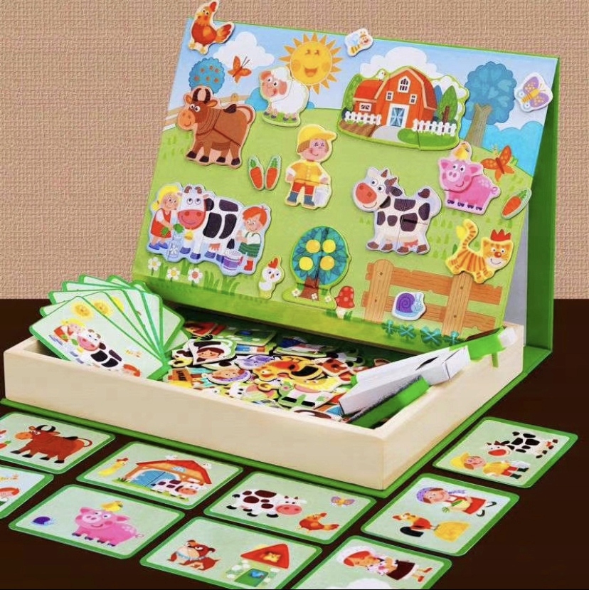 EDUKACYJNA TABLICA MAGNESY FARMA SKRZYNKA ZWIERZETA Wysokość produktu 27 cm