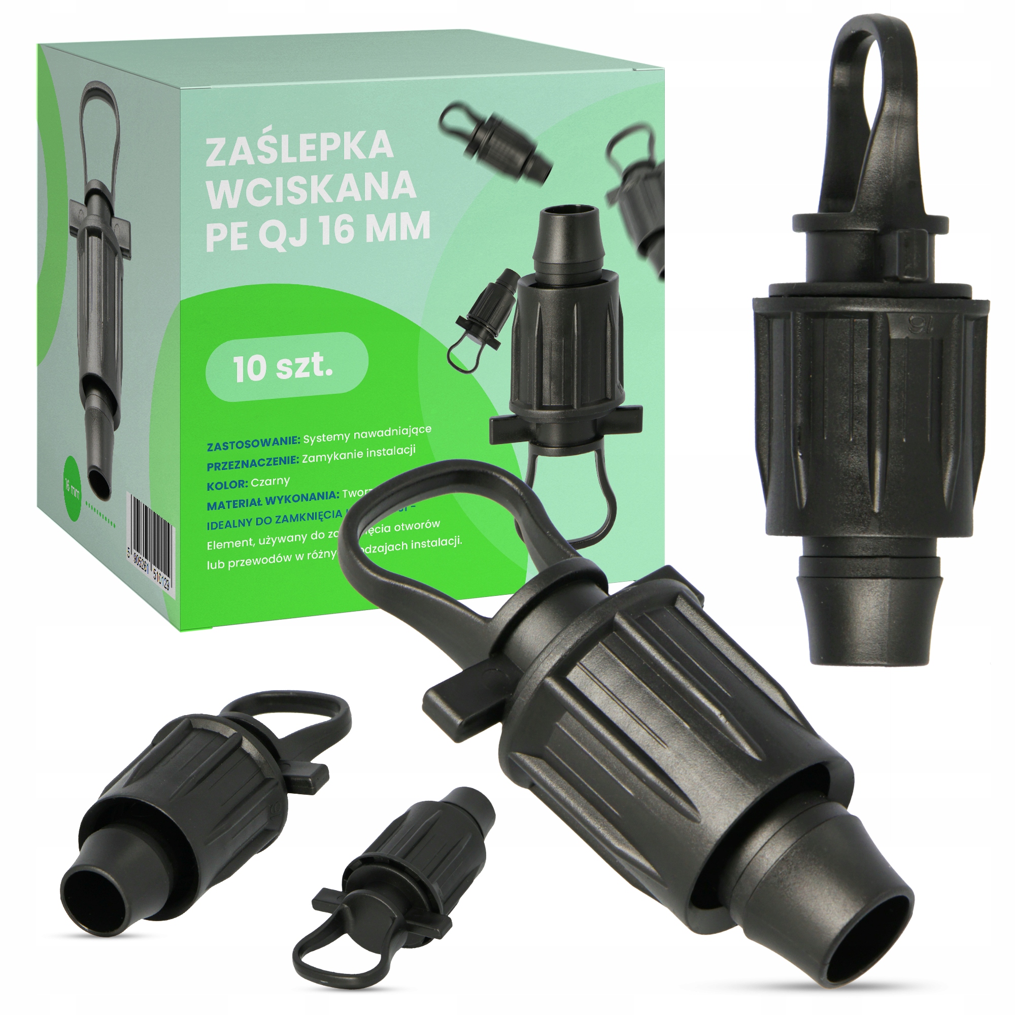 

10x Zaślepka Korek Qj Linii Nawadniania 16 mm
