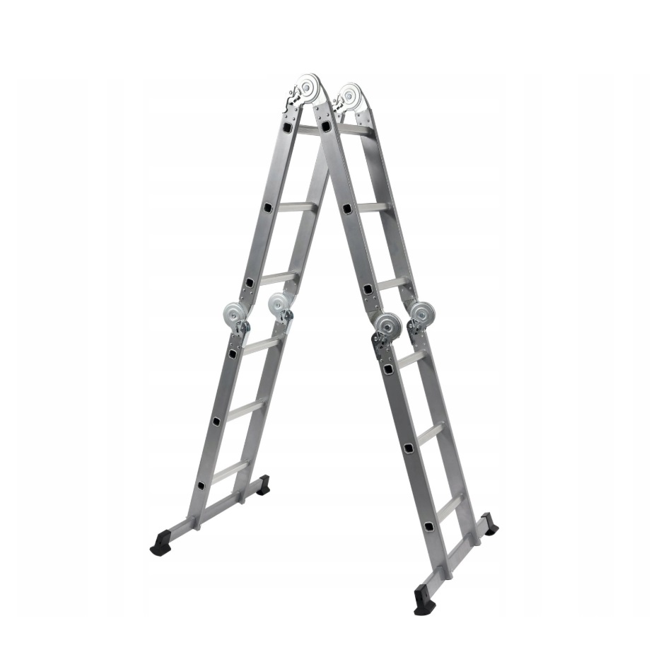 Multifunkčný rebrík 4v1 hliníkový/oceľový 150 kg 4x3 priečky