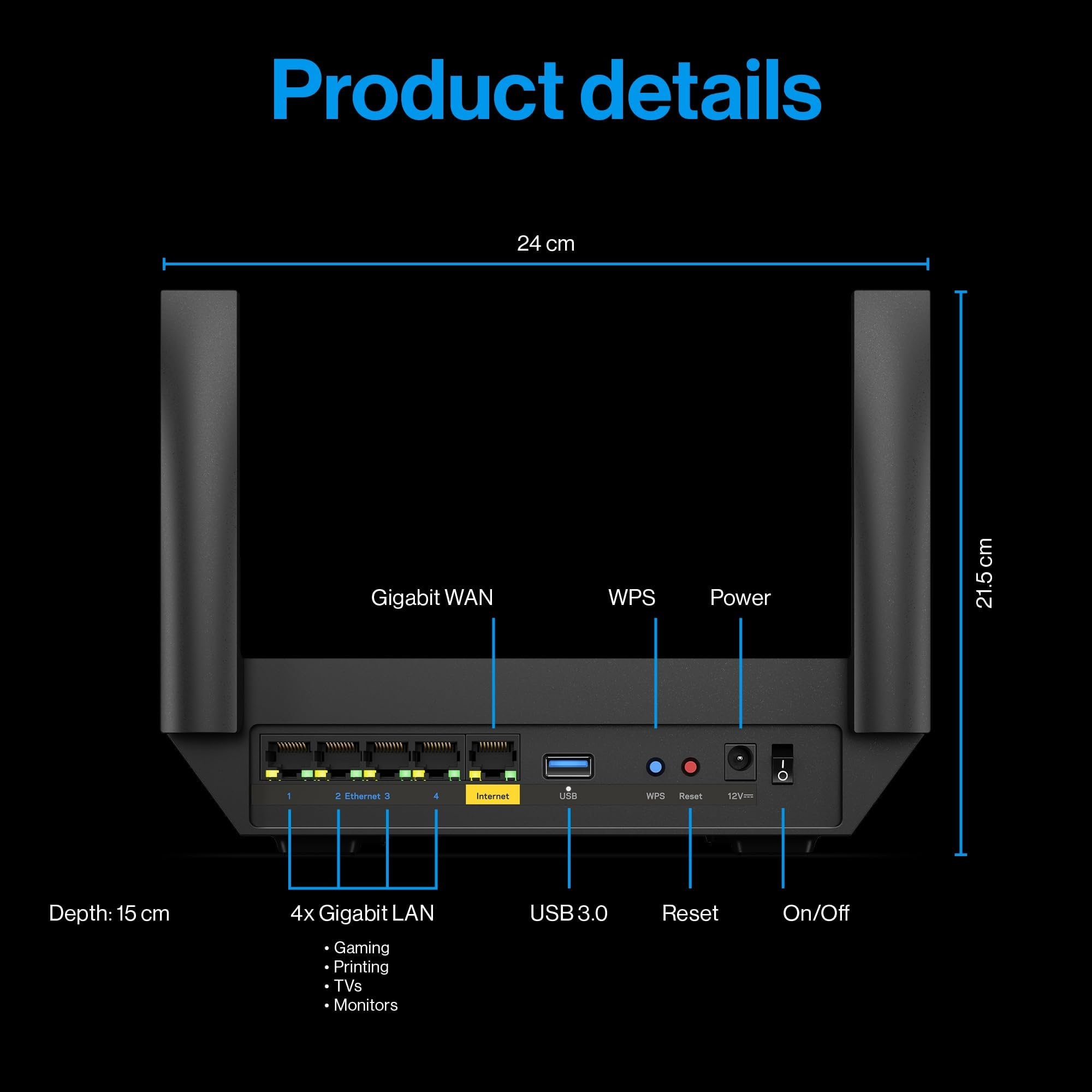 LINKSYS Mikro Router Pro 6 Mesh WiFi 6 AX5400 5400 Mbit/s 35+ Urządzeń — miniatura 7