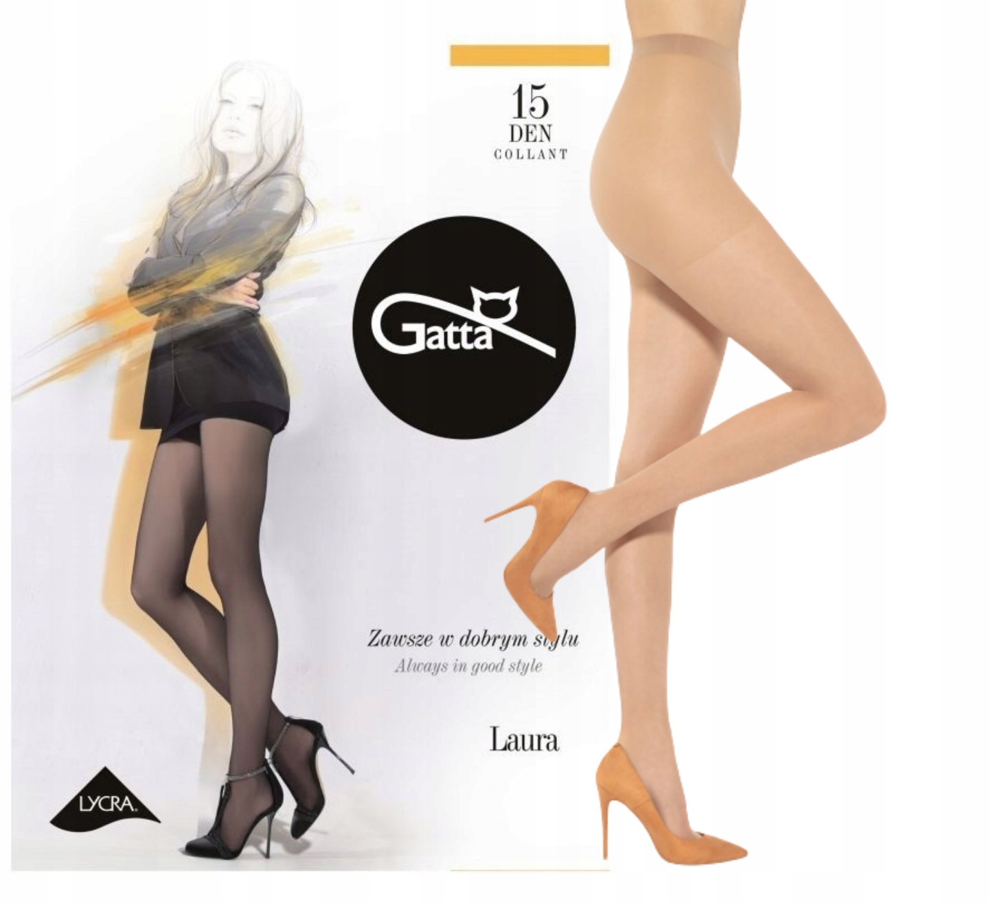 

Rajstopy Gatta Laura lycra 15/20 Den 5-XL visone