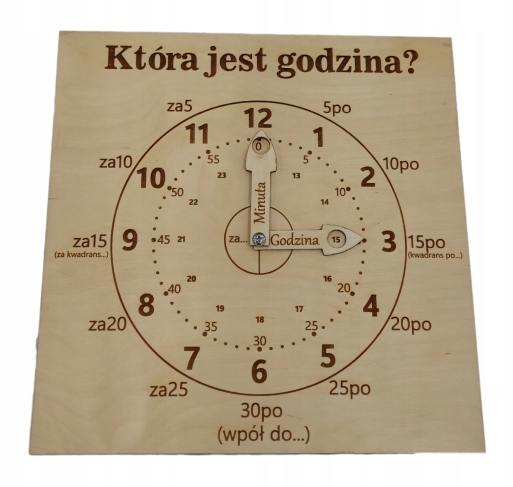 

zegar edukacyjny dla dzieci do nauki drewno eko 30