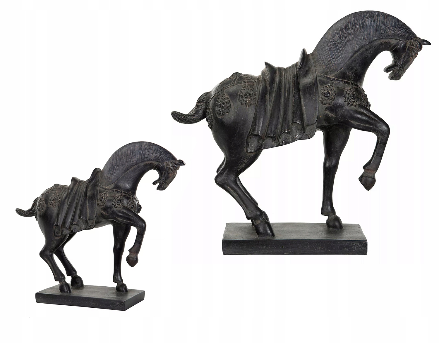 Figúrka Kôň Čierna dekoratívna do obývacej izby spálne imitácia 36 cm