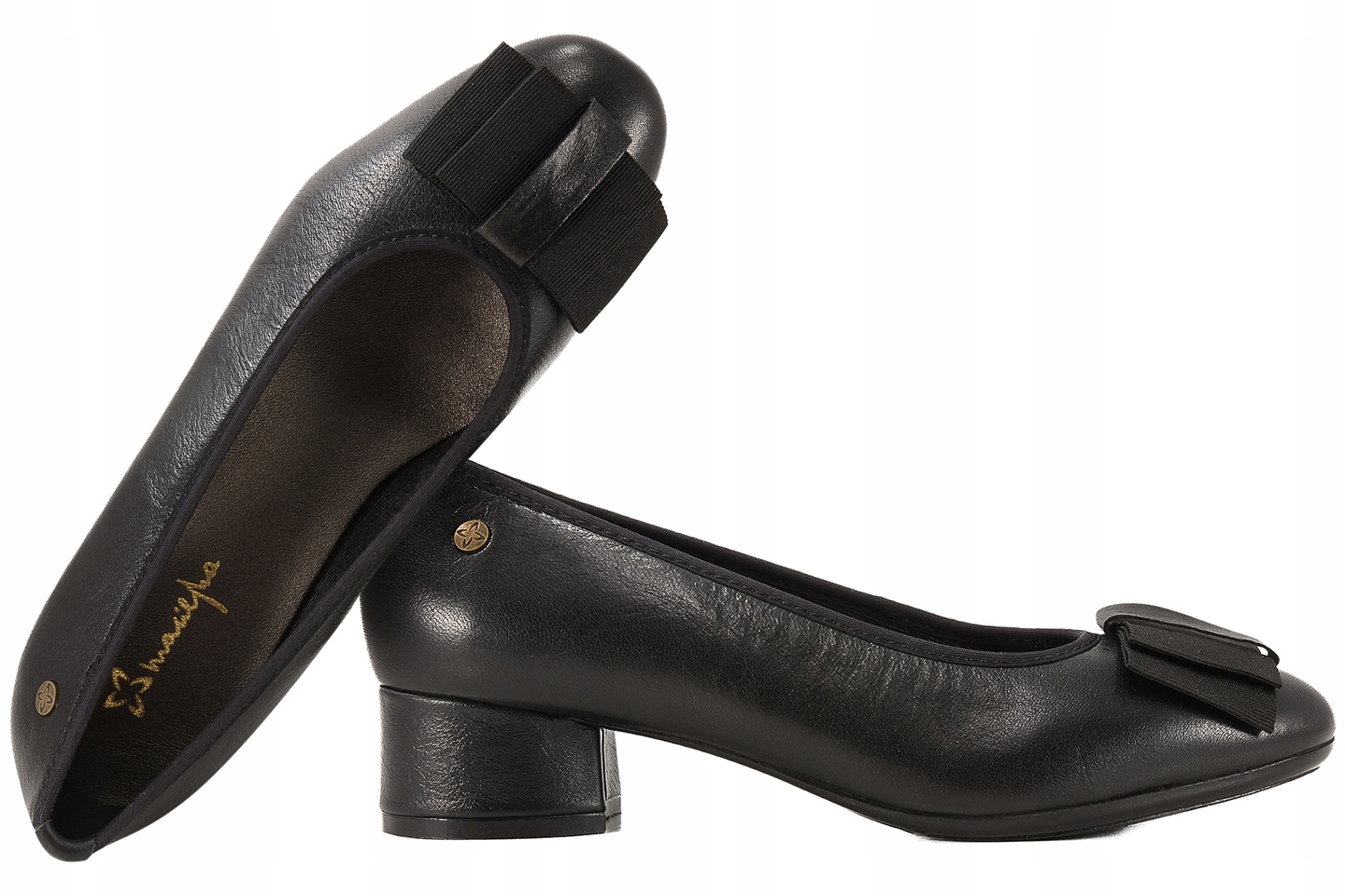Maciejka P7220-01/00-7 Dámské Polobotky Lodičky Na Podpatku Kůže černé 38