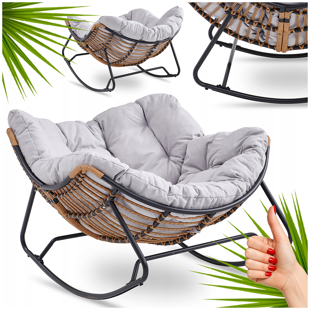 Fotel bujany Mebel Elite szary
