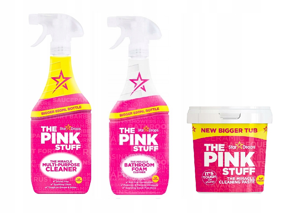 Levně Čisticí a drhací prostředky Pink Stuff Pasta 2 tekutiny, sada 3 ks