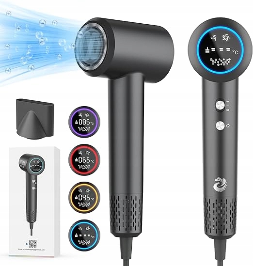 Karfun, Vysoušeč vlasů, iontový, 110000 ot/min, displej 1500 W, šedý