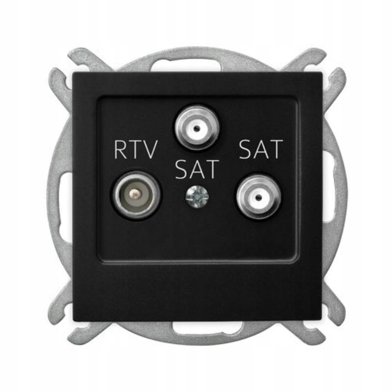 Ospel As černý – zásuvka Rtv-sat dvojitá GPA-2GS/m/33