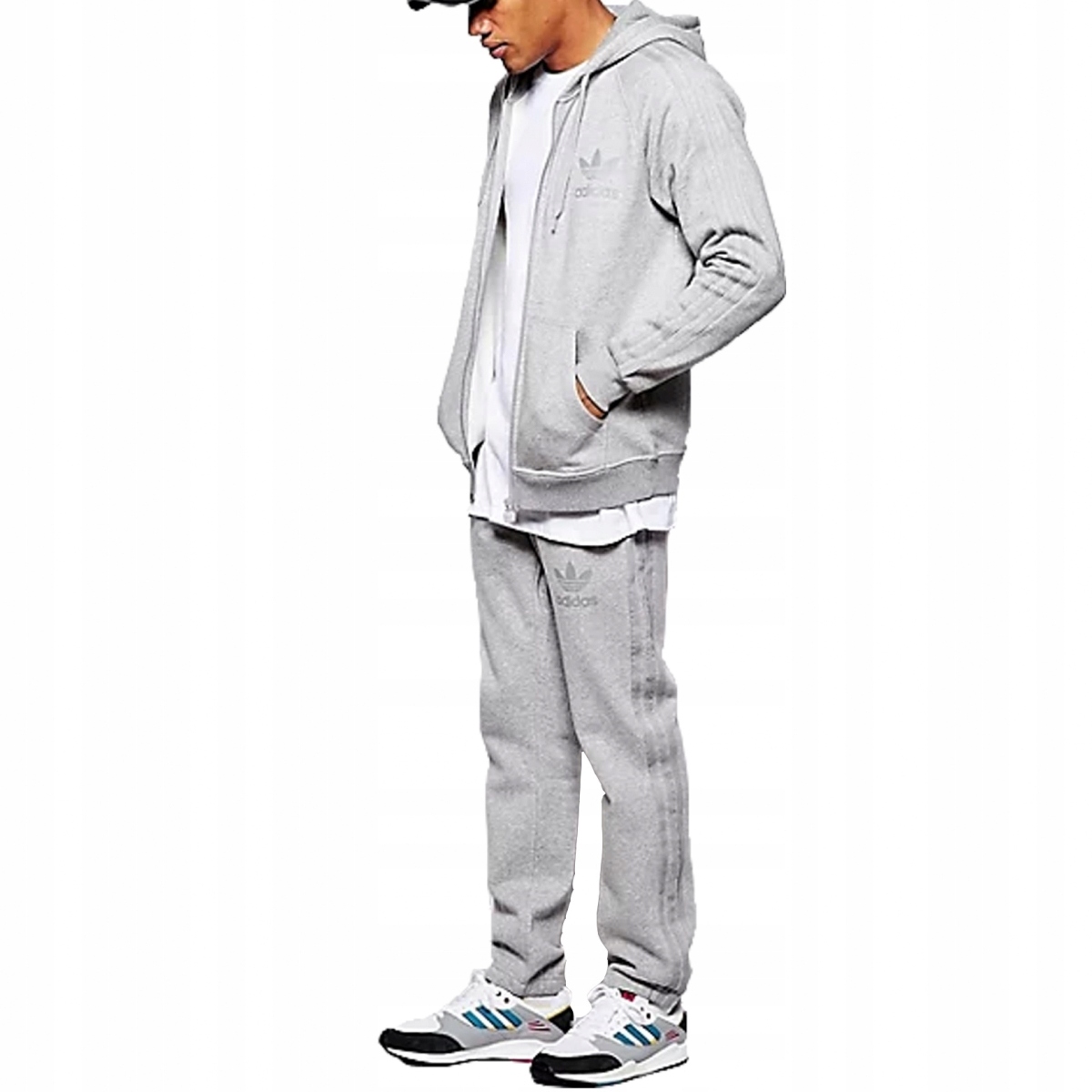 Adidas Originals komplet dresowy szary męski oryginał AB7587/AB7581 M Rodzaj spodni zwężana nogawka