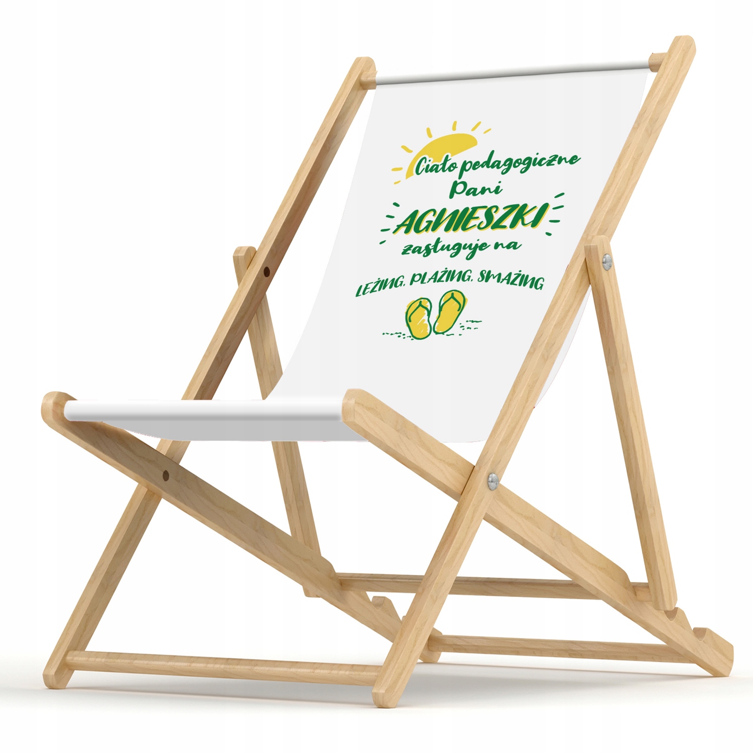 

Leżak Drewniany ogrodowy Nadruk dla Nauczyciela