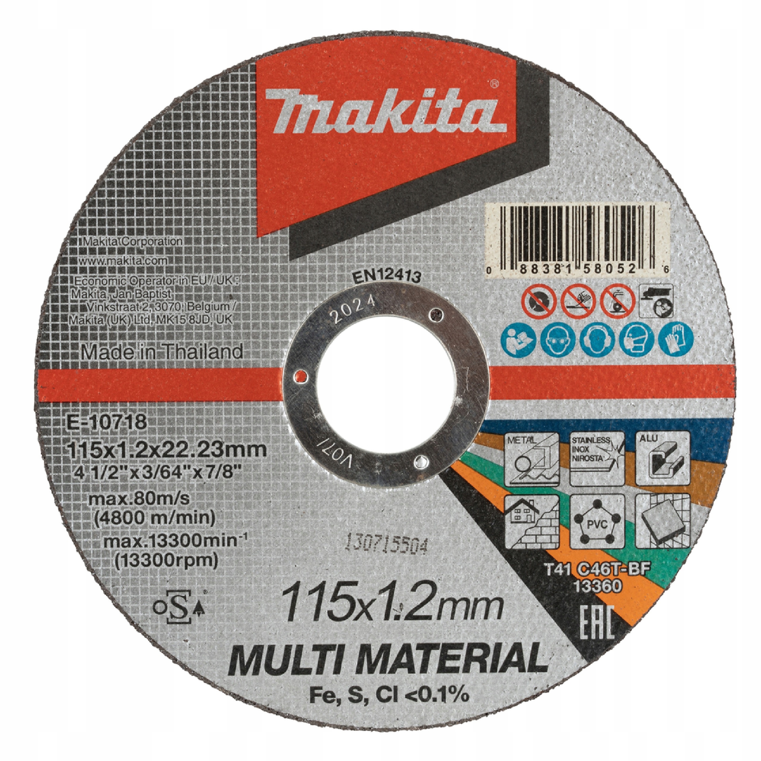 

Tarcza Do Cięcia Metalu 115x1.2 Makita E-10718