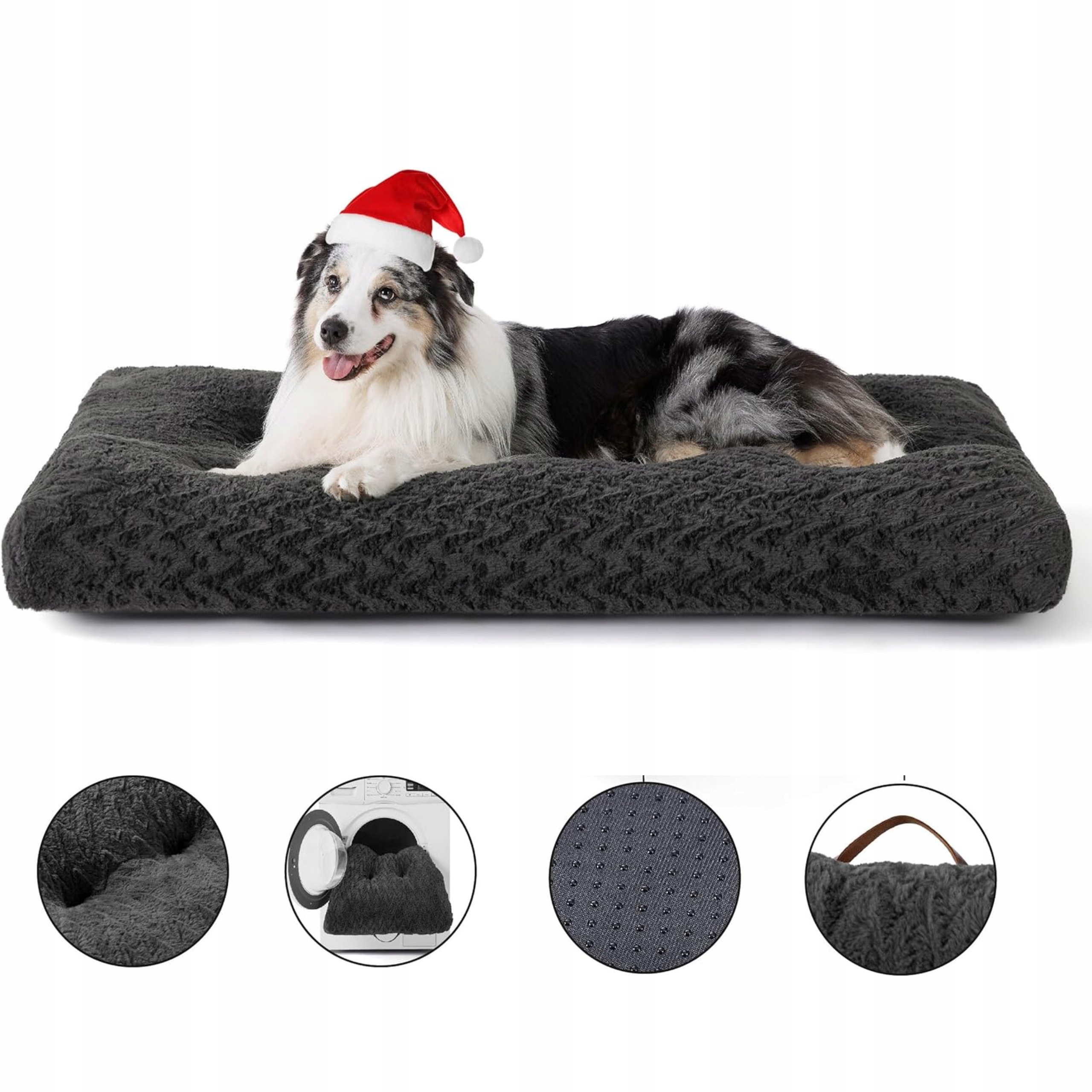 Levně Velké Pelíšek pro psa Potah Polštář 104x74 měkké pohodlné tmavě šedé