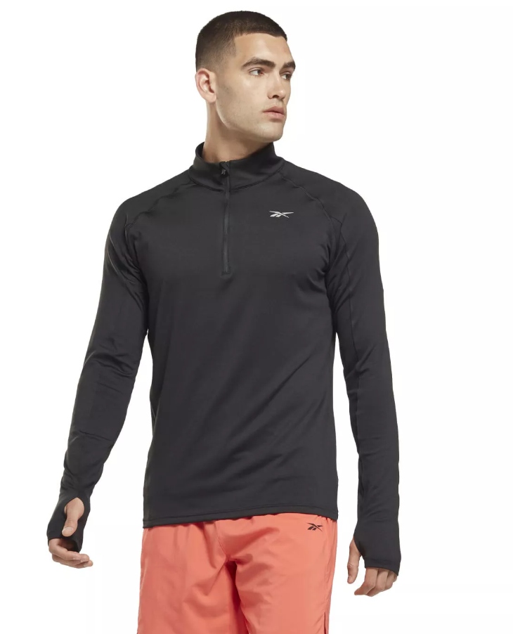 Reebok Koszulka Z Długim Rękawem Sportowa Męska Czarna S 0Z4B3_B*