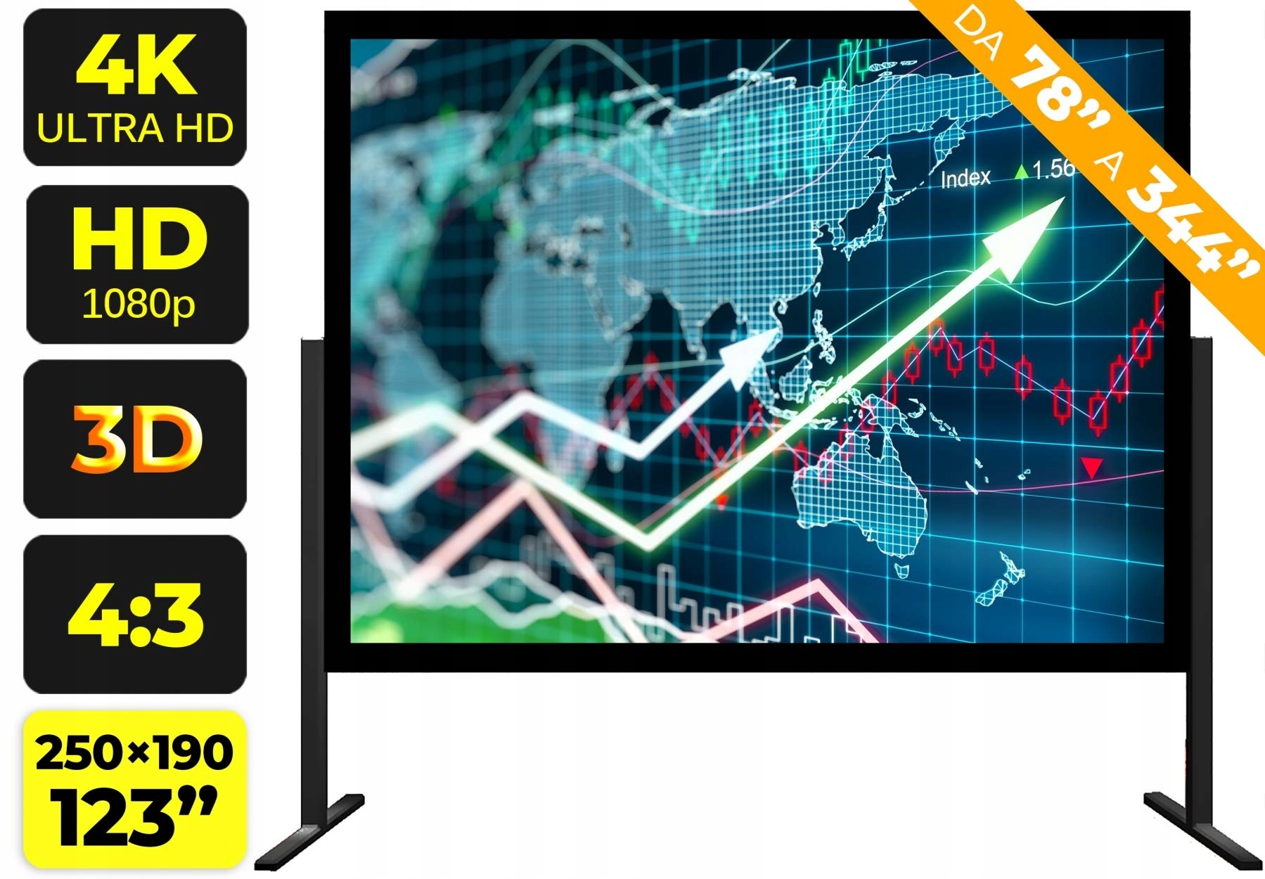 RAMA DO EKRANU PROJEKCYJNEGO 250 X 190 CM