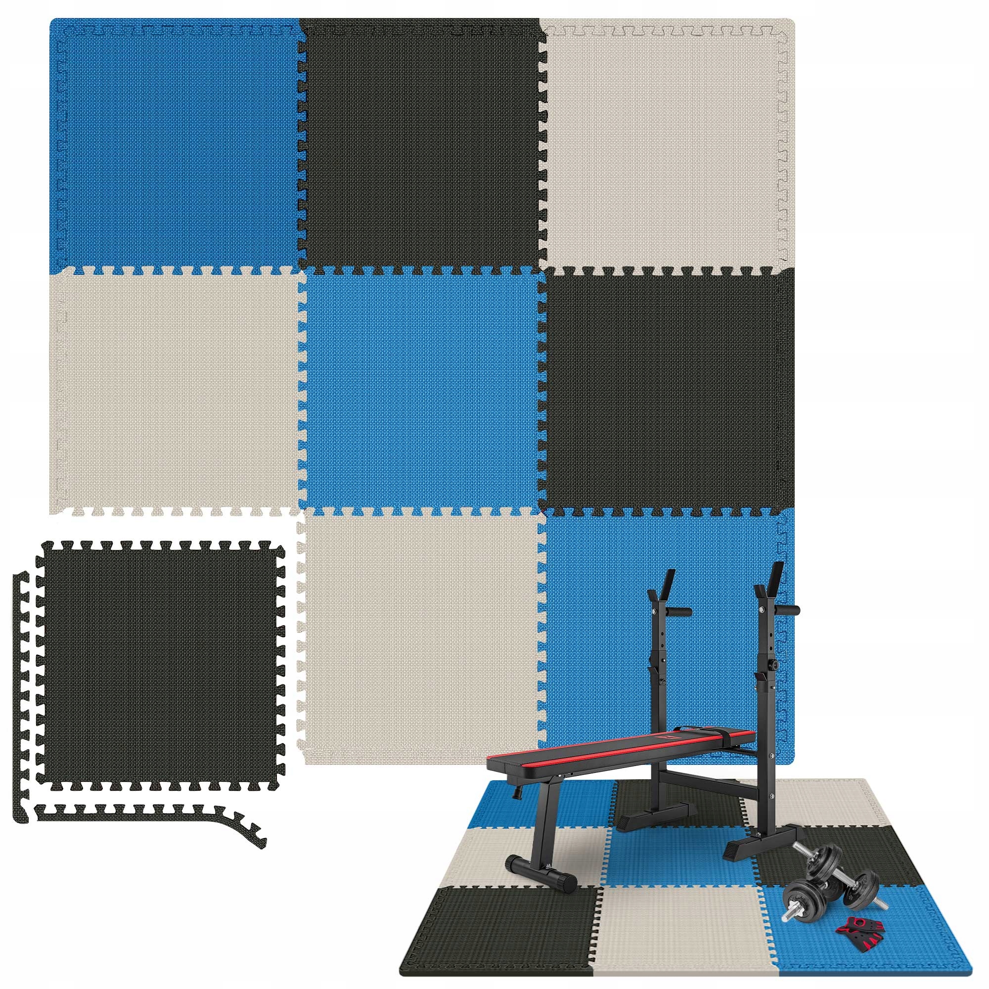 

Duża piankowa mata puzzle ochrona anti-slip 9szt