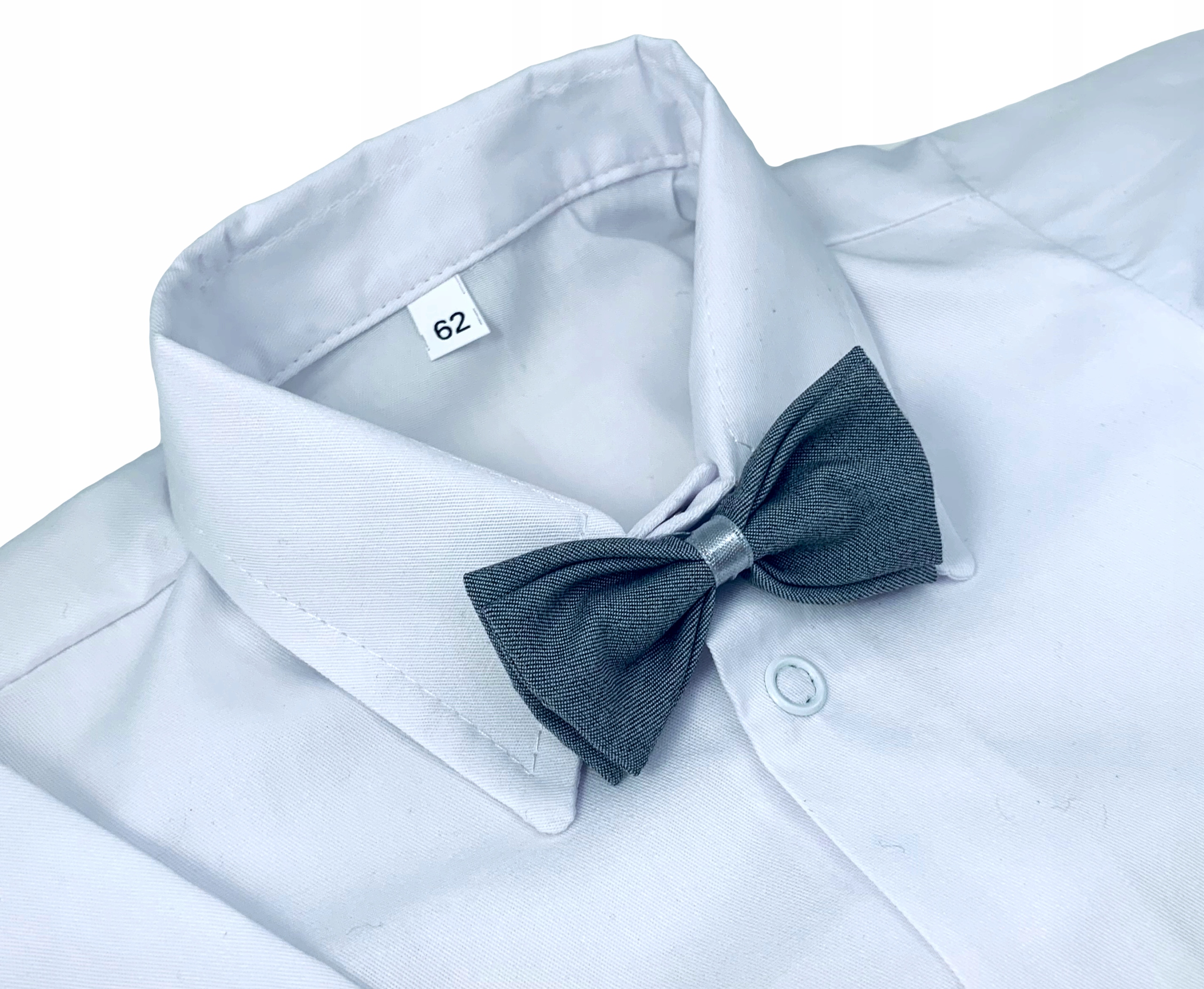 KOSZULOBODY + MUCHA białe wizytowe 98 cm koszula +24m Marka Dominga