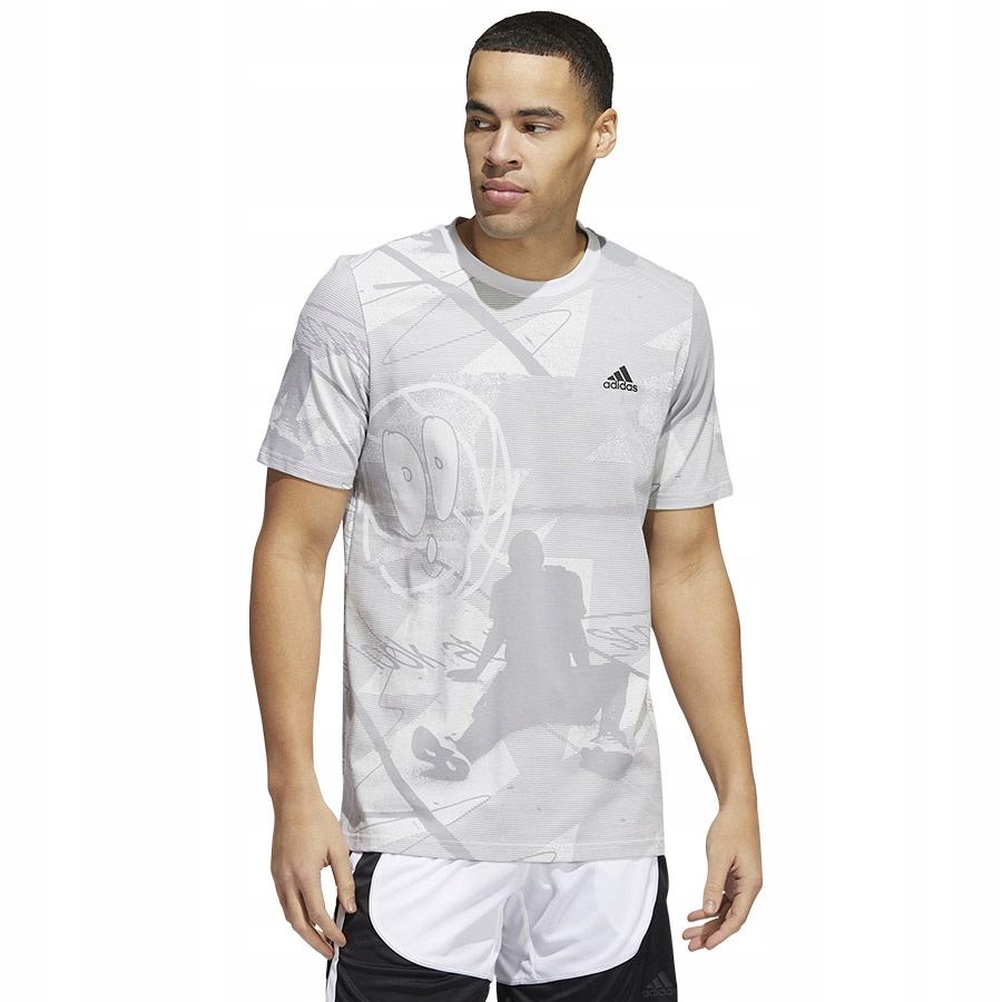 Tričko adidas Iginite Aop Tee HL0087 šedé M