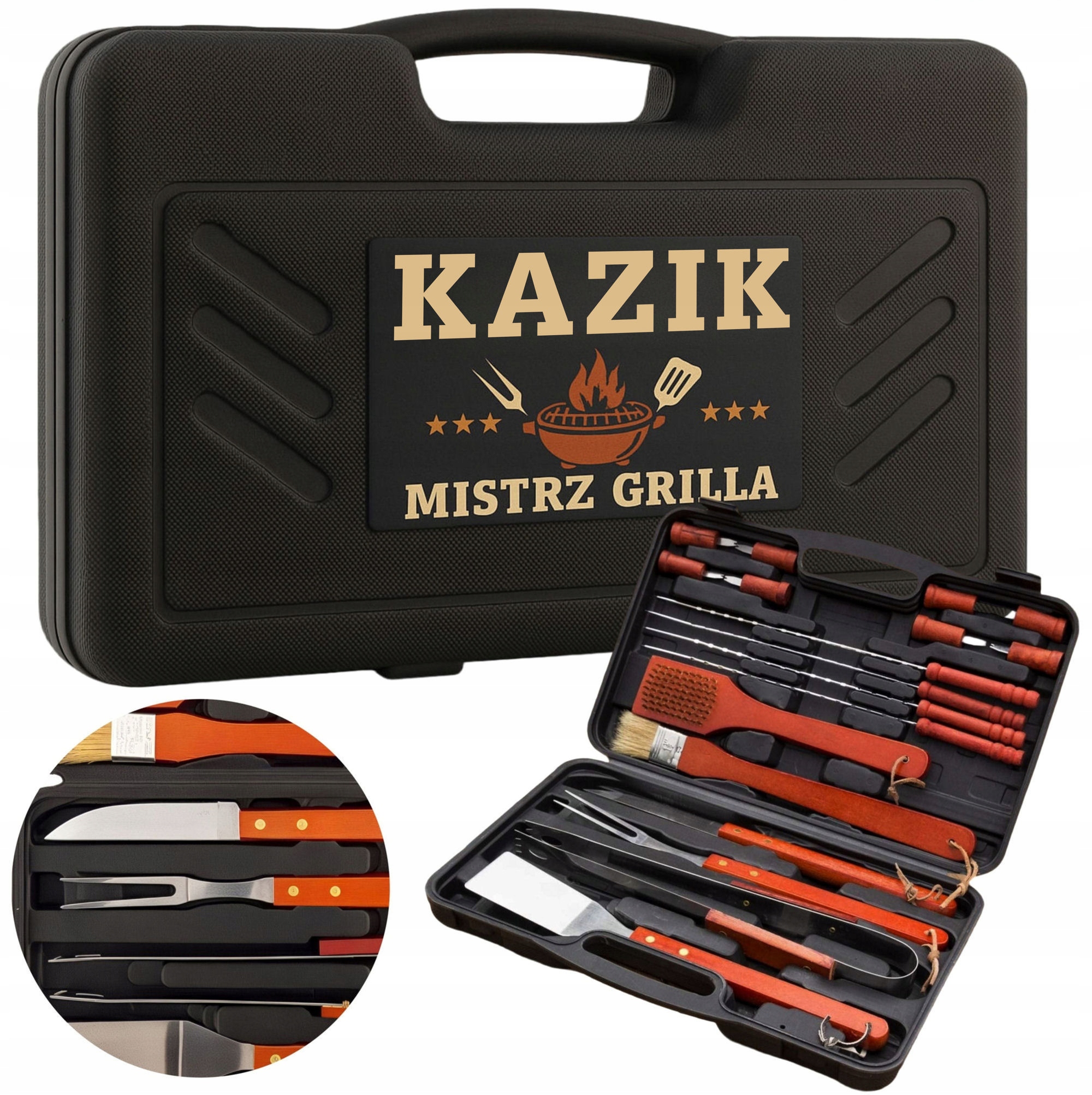 Walizka do Grilla Urodziny 18-99 Twoje Imię Przybory akcesoria x18