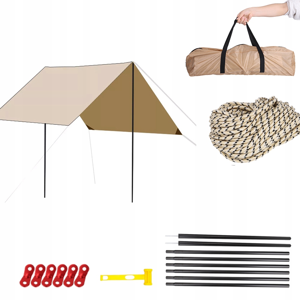 Baldachýn 3X3 M S Filtrem UV50+ Oxford 210D Sada Se Stožáry 2.4 M