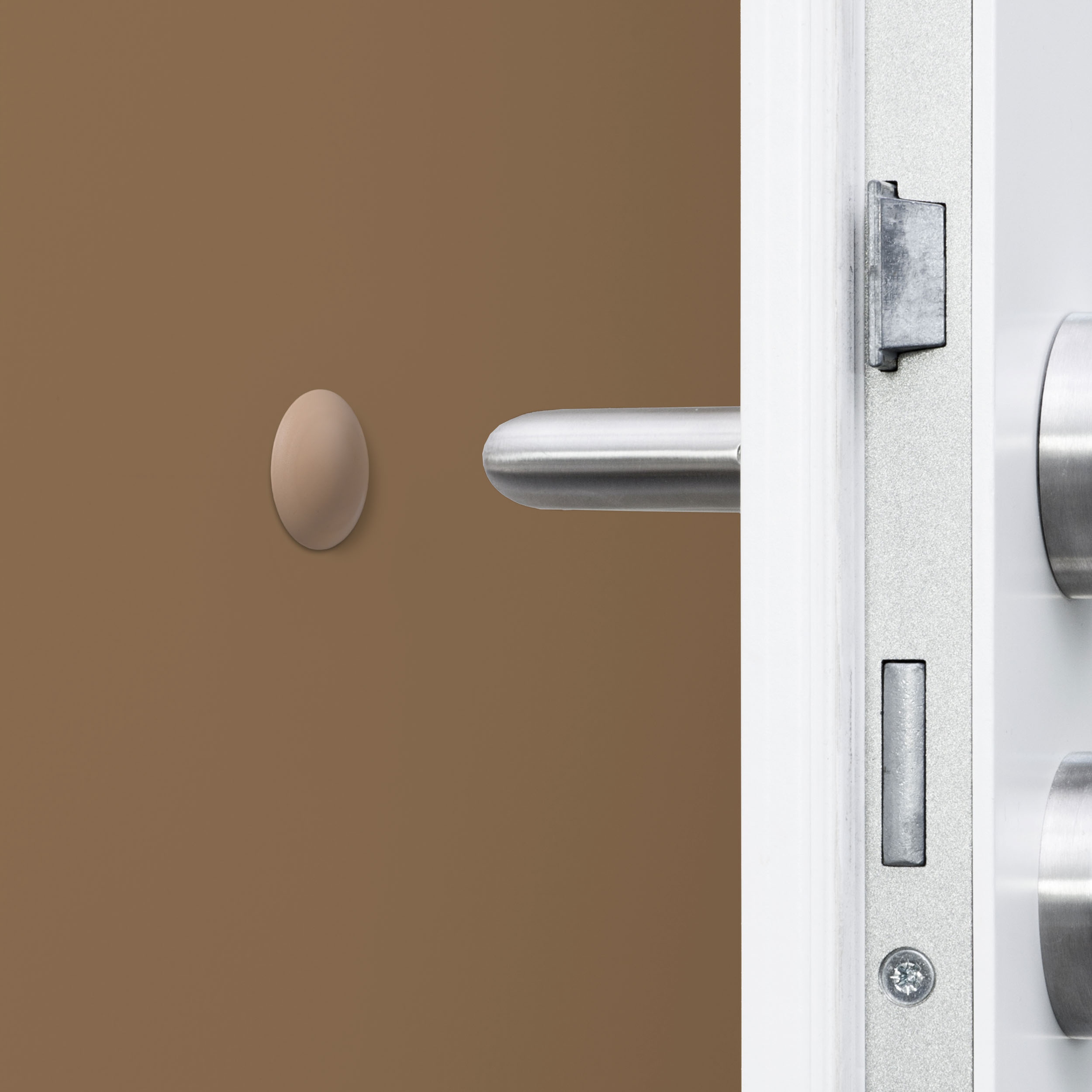 ODBOJNIK STOPER DRZWI NA ŚCIANĘ SAMOPRZYLEPNY 60mm Kolor beżowy