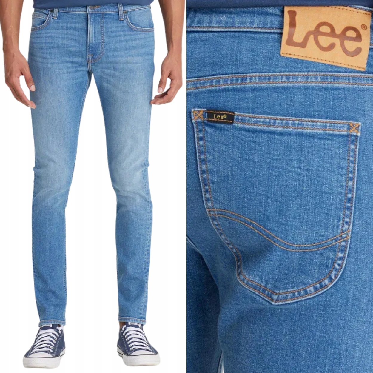Lee Malone skinny Amethyst Džins elastické džínové kalhoty trubičky W33 L34