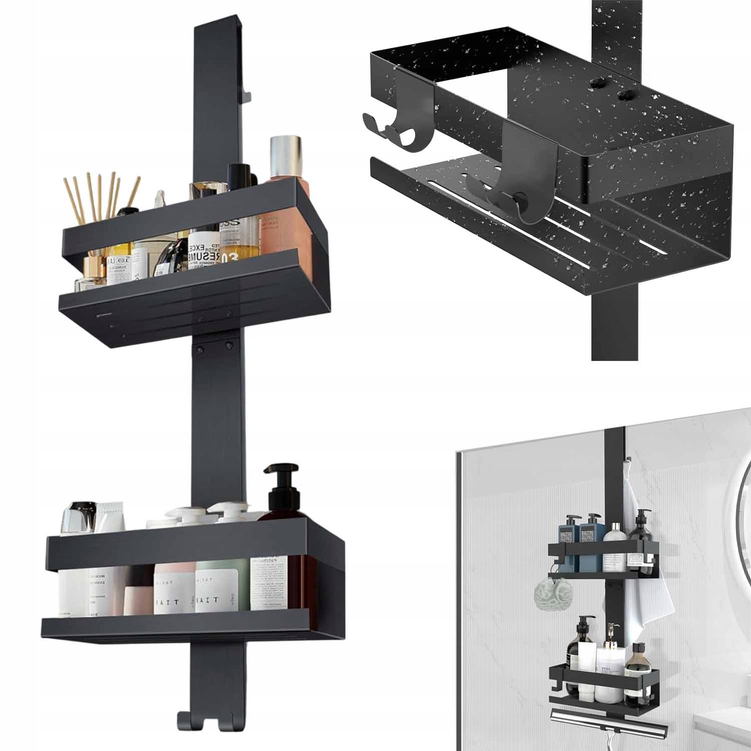 Závěsná Polička Pod Sprchu Zavěšená Na Kabině, Organizér Na Kosmetiku, Tekutina