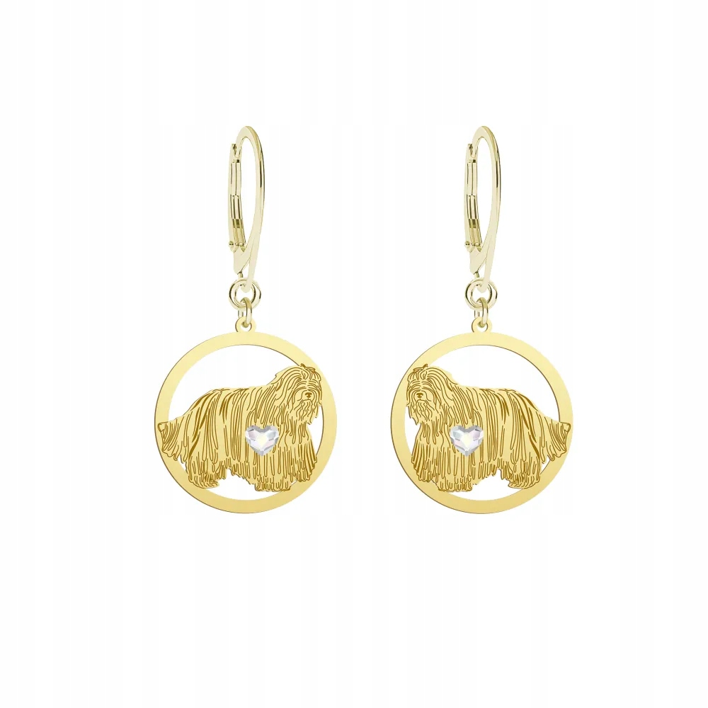 Náušnice Zlaté se psem Ovčáček z Bergama 925 na biglu Šperky Gravírování