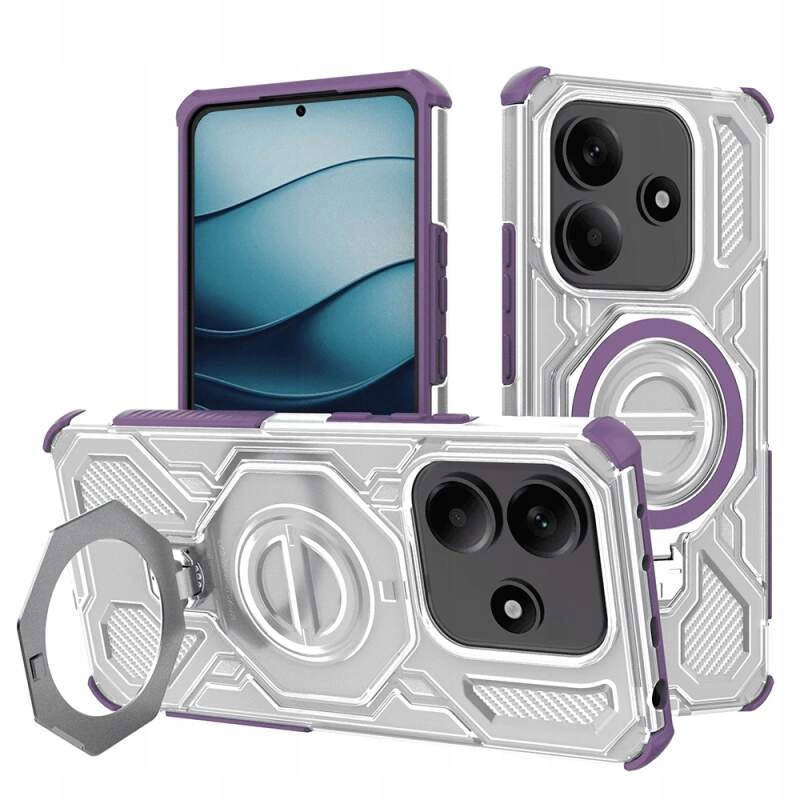 Techsuit Pro Etui na Xiaomi Redmi Note 14 5G fioletowe przezroczyste