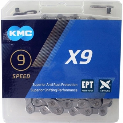Řetěz Kmc X9 Ept, 114 článků, stříbrný