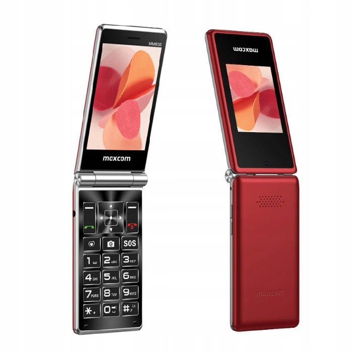 Maxcom MM835 4G független telefon, Dual Sim, extra nagy gombokkal, piros