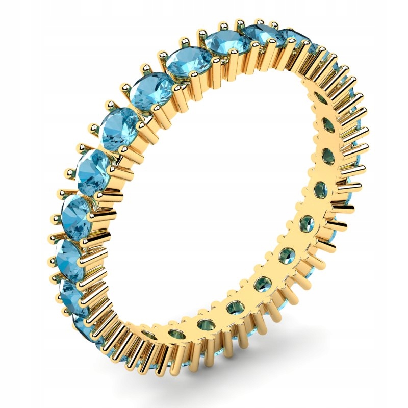 

Obrączka Złota Z Niebieskimi Cyrkoniami 2.5MM