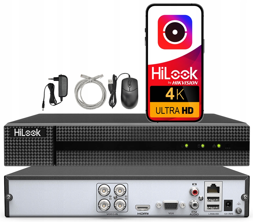 Záznamník pro analogové kamery Ahd do 8MP DVR-204U-M1 HiLook od společnosti Hikvision