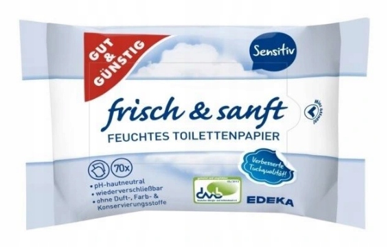 

G&g Sensitive Nawilżany Papier Toaletowy 70szt