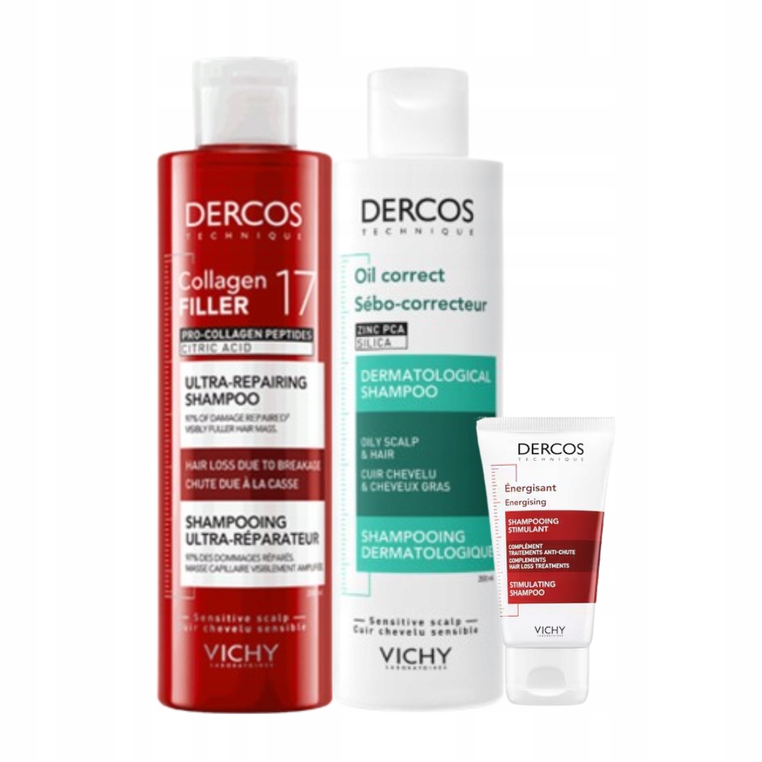 Zestaw Vichy Dercos Szampon Ultra-Regenerujący Oil Correct 2x200ml