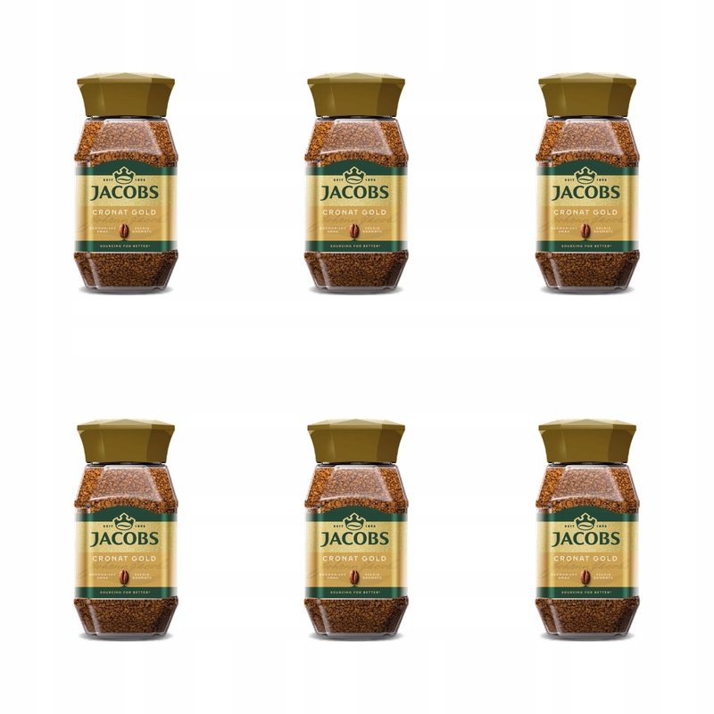 Jacobs Cronat Gold Kawa rozpuszczalna 200 g X6