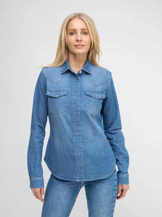 BIG STAR KOSZULA DAMSKA JEANSOWA NORRA 239 S Wzór dominujący bez wzoru