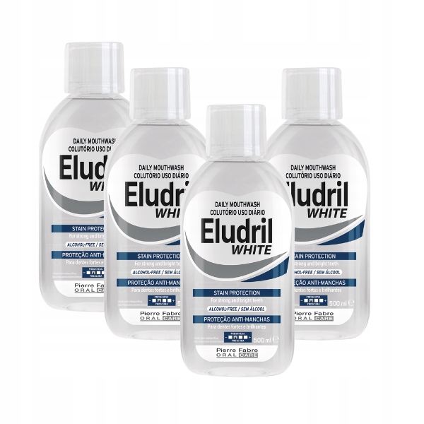 Eludril White, Płyn do płukania jamy ustnej, 4 x 500 ml